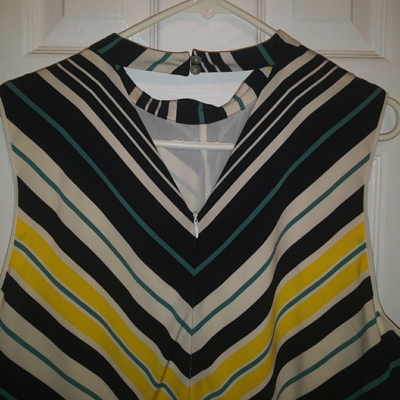 Dress mid length yello black and white - Picture 2 of 4